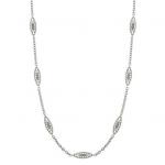 Silver Tone Filigree Ladies Long Opera Necklace 17649.JPG